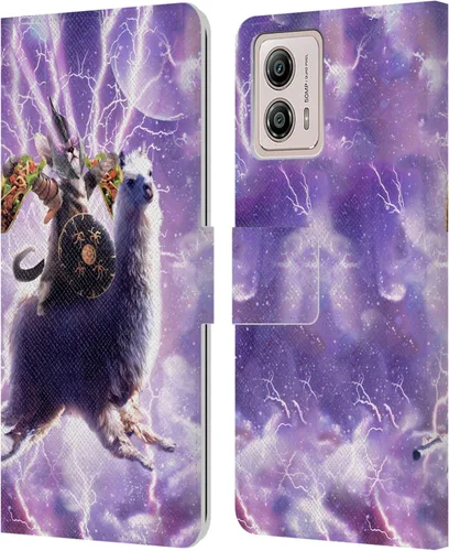Miniatura 15 de Head Case Designs Officially Licensed Random Galaxy Cat & Electric Pancakes Space Llama Leather Book Wallet Case Cover Compatible with Motorola Moto