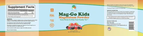 Miniatura 2 de Raise Them Well Mag-Go Polvo de magnesio para niños Alivio del estreñimiento (bayas combinadas) 90 porciones por tubo
