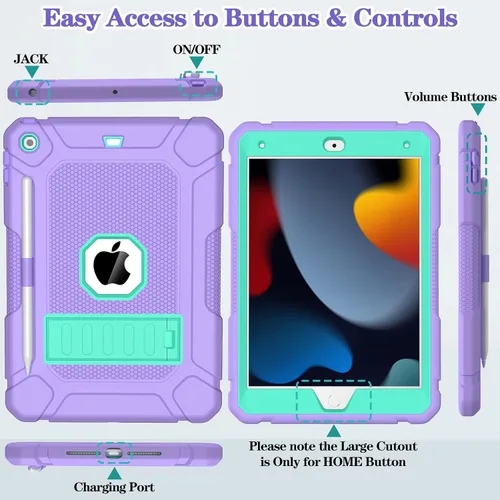 Miniatura 7 de Funda LTROP para iPad de 10.2 Pulgadas 9ª/ 8ª/ 7ª Generación (2021/2020/ 2019) con Soporte para Lápiz y Soporte, Funda Protectora Resistente Híbrida