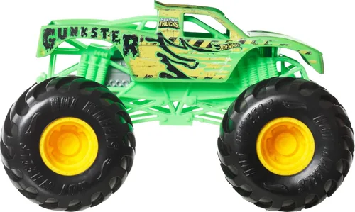 Miniatura 3 de Hot Wheels Monster Trucks, camión monstruo de gran tamaño, camión de juguete fundido a presión a escala 1:24 con ruedas gigantes y diseños geniales
