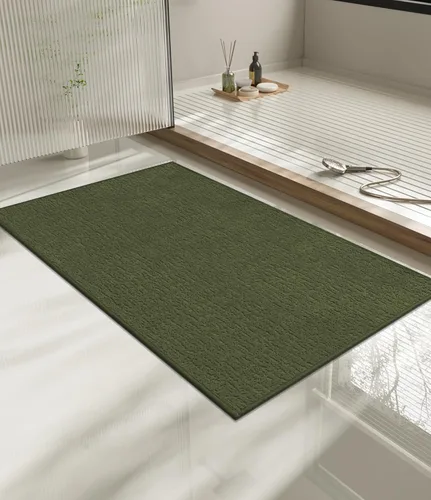 Miniatura 74 de Chakme Juego de 2 alfombras de baño ultrafinas, absorbentes, antideslizantes, lavables a máquina, color negro, 17 x 24 pulgadas / 17 x 30 pulgadas