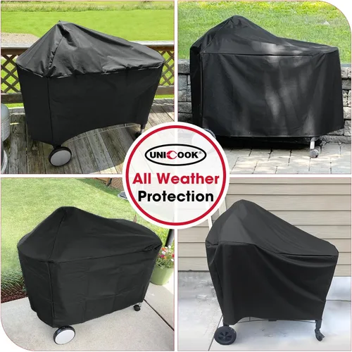 Miniatura 5 de Unicook Funda para parrilla compatible con parrillas Weber Performer Deluxe de 22 pulgadas, cubierta de barbacoa para exterior, resistente al agua
