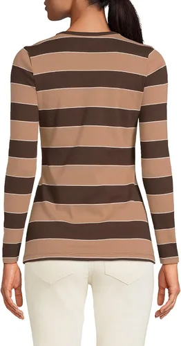 Miniatura 2 de Lands' End - Camiseta de algodón de manga larga y cuello redondo para mujer