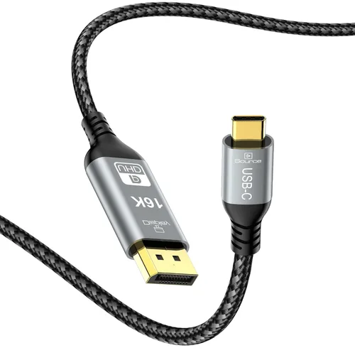 Miniatura 9 de Cable USB C a DisplayPort 2.1, 16K @30Hz 8K a 120Hz 4K @240Hz, cable Thunderbolt 5 a DP, 40Gbps, tipo C compatible con MacBook Pro M4, M3, iPhone 16