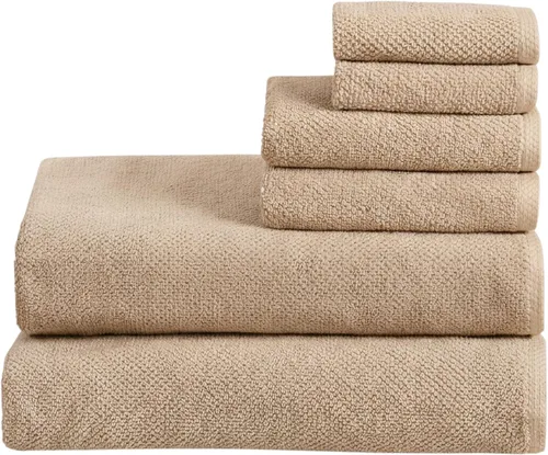 Miniatura 23 de Great Bay Home - Juego de 4 toallas de baño de 54x27, 100% algodón - Toallas absorbentes, de secado rápido y duraderas para decoración del baño