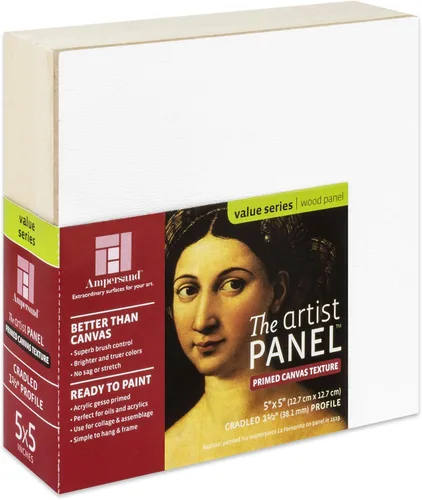 Miniatura 24 de Ampersand Art Supply Panel de pintura de arte de madera Gesso: textura de lienzo, cuna de 3/4 pulgadas, 12 x 16 pulgadas