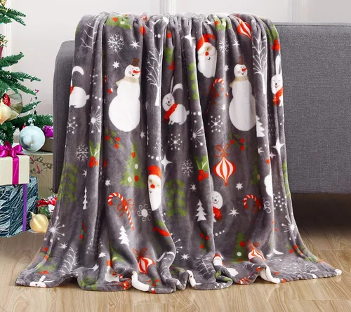 Miniatura 17 de Elegant Comfort Velvet Touch Ultra Lujosa Manta/Frazada de Vellón con Estampado Navideño de Vacaciones - 50 x 60 pulgadas, (Flor de Pascua), 50 x 60