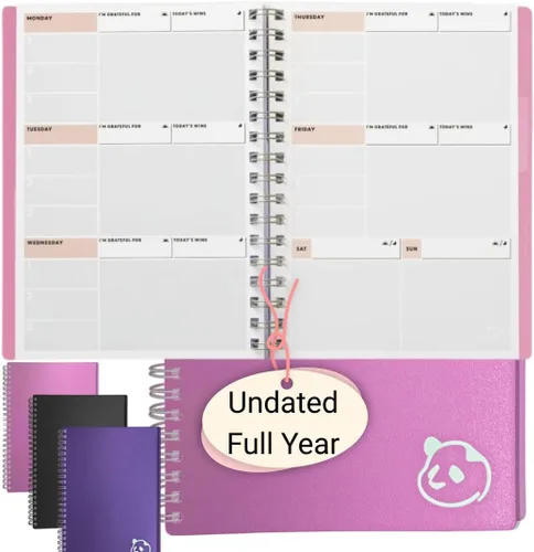 Miniatura 12 de Panda Planner Agenda diaria sin fecha 2026, 5.75 x 8.25 pulgadas, gris