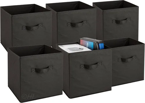 Handy Laundry Contenedores de Almacenamiento Cúbicos Plegables - Paquete de 6 - Los Cubos de Almacenamiento de Tela Decorativos son Plegables y
