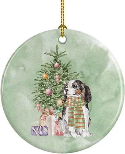 Miniatura 44 de Caroline's Treasures Bulldog, Bulldog inglés #2 y árbol de cerámica adorno colgante para árbol de Navidad, decoración colgante para el hogar