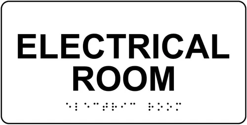 Miniatura 10 de ComplianceSigns. com - Letrero eléctrico para habitación, Braille y letras elevadas que cumplen con la ADA, 8 x 4 pulgadas, acrílico blanco sobre