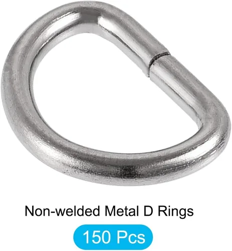 Miniatura 5 de METALLIXITY Metal Rings Non-welded D-shaped Ring Buckles for Hardware DIY Keychains Card Holders Purse