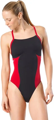 Speedo - Traje de baño de una pieza para mujer, tela Endurance+, ideal para equipos, espalda tipo Flyback, colores contrastantes, para adultos