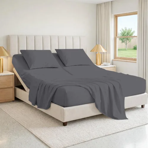 Miniatura 11 de SGI bedding Sábana Queen de 28" con Parte Superior Dividida Flex Head, 100% Algodón Egipcio, Cuenta de Hilos 1000, Sábana Superior Flex para Cama