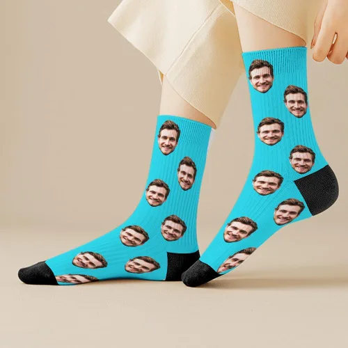 Miniatura 3 de D-Story Calcetines personalizados con foto fabricados en Estados Unidos, divertidos calcetines personalizados, regalos lindos personalizados
