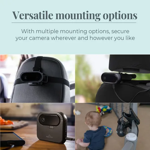 Miniatura 3 de Tiny Traveler Cámara de coche de bebé para 2 niños, monitor de coche de bebé con pantalla táctil con banco de energía, cámara de bebé sin WiFi