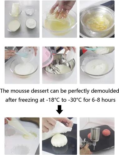 Miniatura 5 de OCPO KITCHEN Moldes de silicona para hornear pasteles de mousse, molde de postre francés para pastelería, chocolate, cupcake, molde de helado, molde