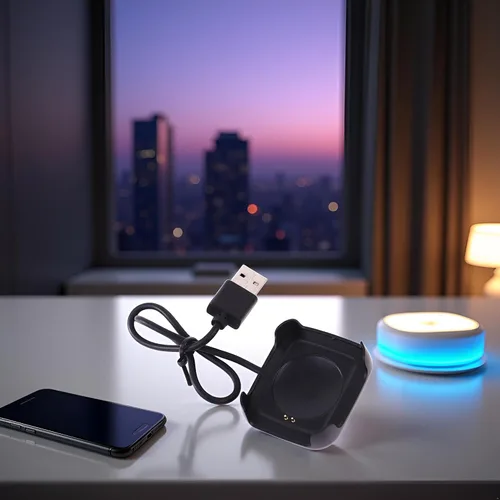 Miniatura 9 de Cable de carga negro para reloj inteligente HW22, cargador de reloj inteligente, magnético, soporte de muelle, cables adaptadores de cable USB