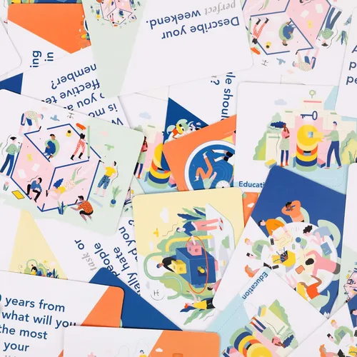 Miniatura 7 de FLUYTCO Building Blocks: juego de cartas de formación de equipos para el trabajo - 150 iniciadores de conversación y rompehielos para conocer a tus