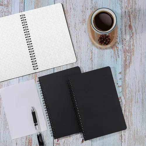 Miniatura 7 de EUSOAR Cuaderno de espiral de papel cuadriculado, A5, paquete de 3 unidades de 5.5 x 8.3 pulgadas, 120 páginas de tapa dura, cuaderno de bocetos