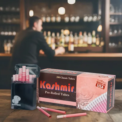 Miniatura 5 de Kashmir Tubos de cigarrillos Coral – 200 tubos de tamaño King con extracción suave y combustión limpia, sin desgarros, compatibles con la mayoría