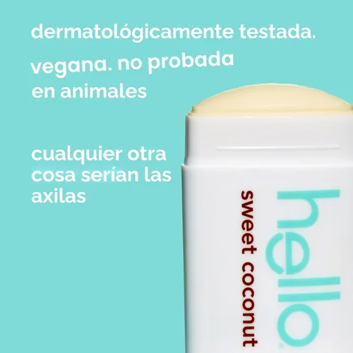Miniatura 5 de hello Sweet Coconut - Desodorante sin aluminio para mujeres y hombres con manteca de karité, frescura de 24 horas, desodorante sin bicarbonato