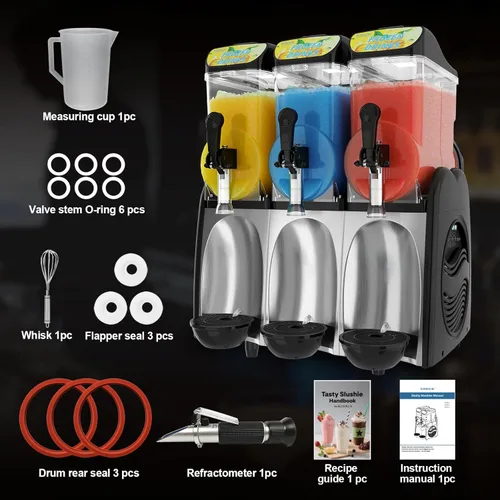 Miniatura 9 de Máquina comercial de granizado de 12 galones, máquina de margarita congelada para mockaritas congeladas, máquina de granizado de 110 V/60 Hz con 3