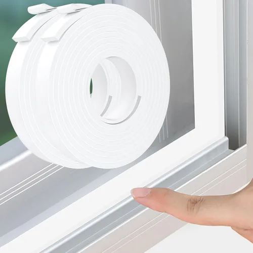 Miniatura 10 de Burlete Sello para Puerta Blanco, 1 Pulgada de Ancho X 1/4 Pulgada de Grosor, Sello de Ventana de Aire Acondicionado, Cinta de Espuma Autoadhesiva