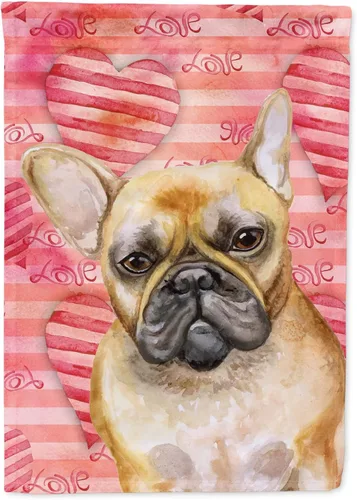 Caroline's Treasures BB9775GF - Bandera de jardín con diseño de bulldog francés, color rojo, bandera decorativa para patio exterior, patio,