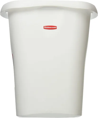 Rubbermaid Bote de basura rectangular con parte superior abierta, 3 galones/12 cuartos de galón, blanco, para debajo del
