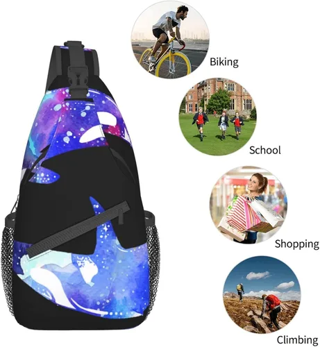 Miniatura 6 de LYNSAY Orca Killer Whale - Bolso cruzado en el pecho, bolso casual con correa, mochila de viaje ligera para hombres y mujeres para adultos