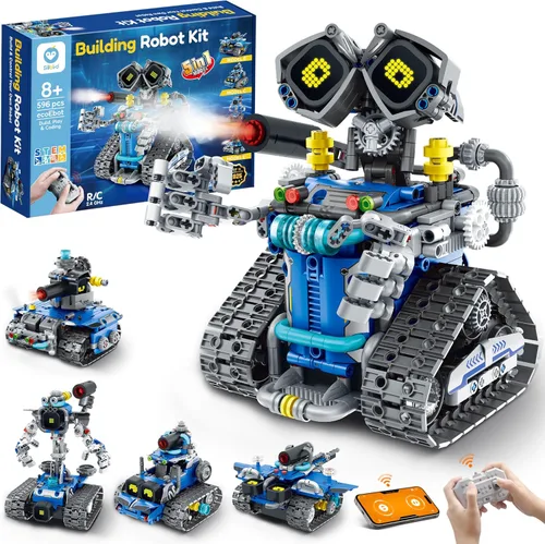 Sillbird STEM Robot Kit de construcción con control remoto, regalos para niños de 8 a 14 años, juguete de codificación técnica de robótica 5 en 1