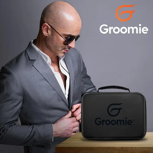 Miniatura 6 de Groomie BaldiePro - Funda de viaje negro Kit de afeitado organizador de viaje para hombres Elegante funda rígida portátil para llevar sobre