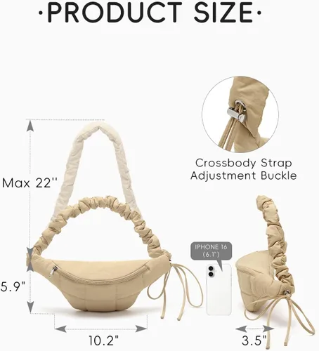Miniatura 105 de WESTBRONCO Riñoneras para mujeres y hombres, bolsa para cinturón con bolsillos con cremallera, riñoneras modernas, bolsas cruzadas ligeras de 1