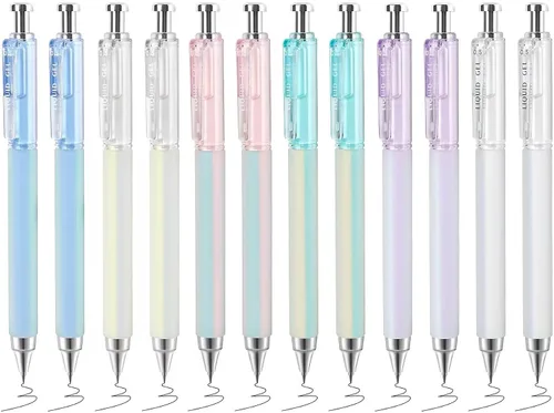 Miniatura 6 de FIOVER 10 repuestos de bolígrafo de tinta de gel reemplazables de tinta negra, punta fina de 0.020 in, escritura suave para suministros escolares