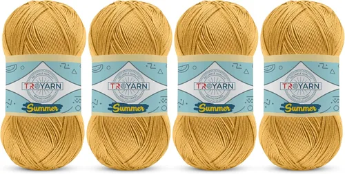 Miniatura 20 de 105001 - Hilo para tejer y ganchillo crema, 2 madejas (2 x 383 yardas), 100% microfibra acrílica