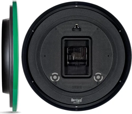 Miniatura 6 de Bernhard Products - Reloj de cuarzo de pared verde cazador, silencioso, sin tictac, redondo, 12 pulgadas, a pilas y fácil de leer, para hogar