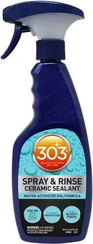 303 Products Sellador de cerámica en aerosol y enjuague, revestimiento cerámico rápido, fórmula SiO2 activada por agua, 6 meses de protección,