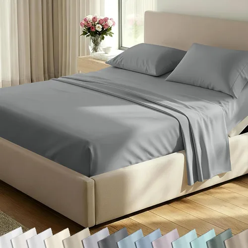 Miniatura 48 de California Design Den Juego de sábanas de lujo tamaño King - 100% algodón, 600 número de hilos, sábanas King de bolsillo profundo, ropa de cama