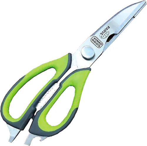 Miniatura 4 de Parve Green - Tijeras de cocina resistentes con cuchillas ultra afiladas y asas de agarre de goma cómodas, herramientas de cocina codificadas por