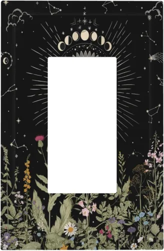 Miniatura 99 de Cubiertas de Salida Triple Basculante con Hojas de Plantas de Eucalipto Azul en Acuarela Floral, Placa Frontal Decorativa de 3 Posiciones, Cubierta