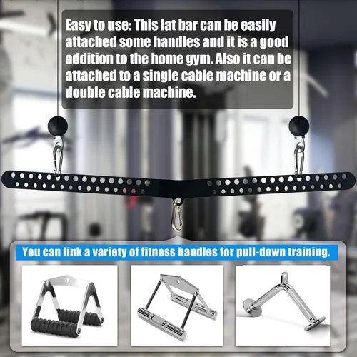 Miniatura 5 de Barra de Dominadas LAT de Agarre Múltiple para Gimnasio en Casa, Placa Separadora Accesorios de Dominadas LAT para Sistema de Poleas Máquina
