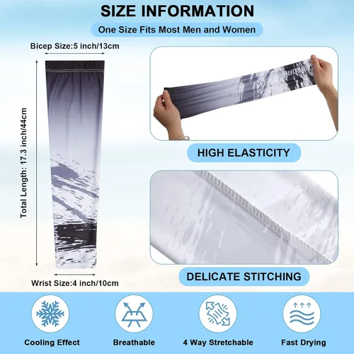 Miniatura 2 de Zhanmai 8 pares de mangas de brazo de protección solar UV para hombres y mujeres, cubierta de brazo de compresión
