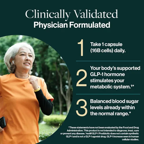 Miniatura 7 de resM GLP-1 Postbiotic - Suplemento activo GLP 1 para mujeres y hombres, activador y apoyador de GLP1, vitaminas veganas para la salud intestinal