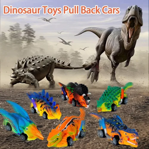 Miniatura 6 de Juguetes de dinosaurio, 6 piezas de juguetes de dinosaurio para niños de 3 a 5 años, juguetes para niños de 3, 4, 5 años en adelante, autos