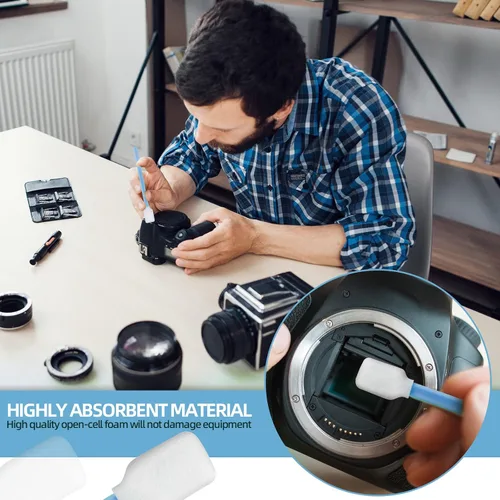 Miniatura 3 de Kit de hisopos de limpieza de espuma multiusos – Esponja de esponja sin pelusa para cámara, pistola, impresora de inyección de tinta, lente óptica