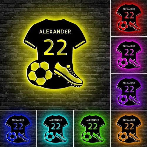Miniatura 11 de Letrero de neón personalizado de baloncesto, luz nocturna LED de metal de baloncesto para arte de pared, 16 colores cambiantes de baloncesto