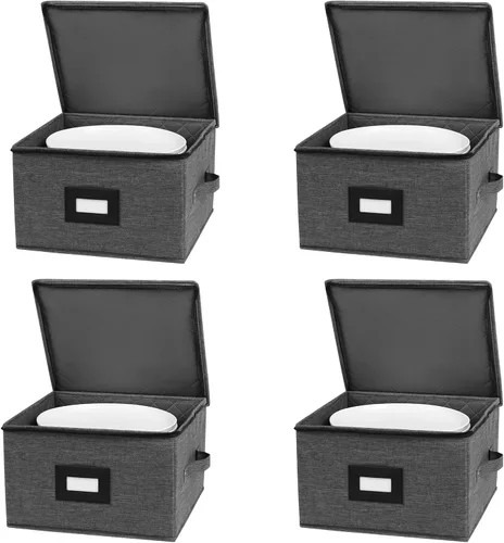 Miniatura 10 de Mayniu Contenedores de almacenamiento de copas, caja de almacenamiento de copas de vino con divisores para vasos, cristalería, cristal, cajas