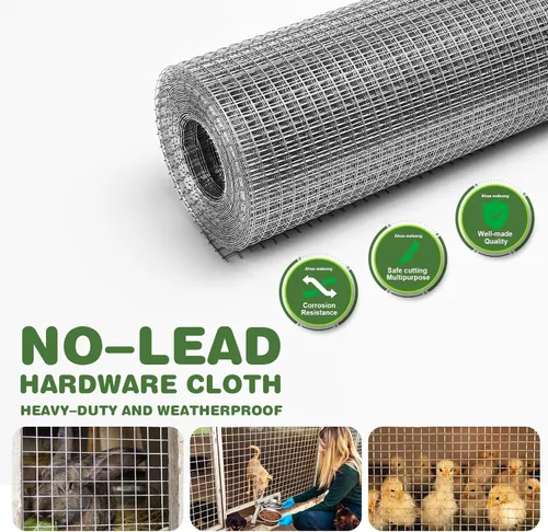Miniatura 3 de Malla de alambre galvanizado de 1/4 de pulgada en rollo de 16" x 20' (23 GA) - Malla de alambre de pollo para corrales, cooperaciones, cercas