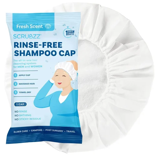 Miniatura 14 de Scrubzz Caps de Champú Sin Enjuague para Pacientes Ancianos y Postrados, Caps de Champú Libres de Enjuague para Después de Cirugía y Estancias